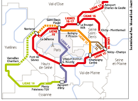 Carte des transport du Grand Paris
